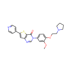 COc1cc(-n2cnc3cc(-c4ccncc4)sc3c2=O)ccc1OCCN1CCCC1 ZINC000040567263