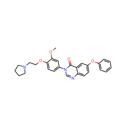 COc1cc(-n2cnc3ccc(Oc4ccccc4)cc3c2=O)ccc1OCCN1CCCC1 ZINC000040575944