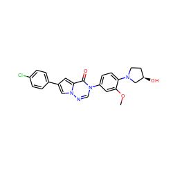 COc1cc(-n2cnn3cc(-c4ccc(Cl)cc4)cc3c2=O)ccc1N1CC[C@@H](O)C1 ZINC000140559526