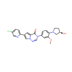 COc1cc(-n2cnn3cc(-c4ccc(Cl)cn4)cc3c2=O)ccc1N1CC[C@@H](O)C1 ZINC000118796096