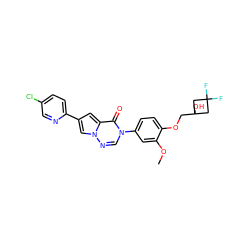 COc1cc(-n2cnn3cc(-c4ccc(Cl)cn4)cc3c2=O)ccc1OCC1(O)CC(F)(F)C1 ZINC000140506261