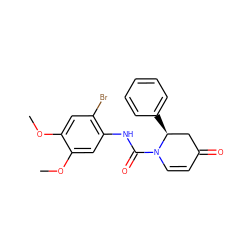 COc1cc(Br)c(NC(=O)N2C=CC(=O)C[C@@H]2c2ccccc2)cc1OC ZINC000115234689