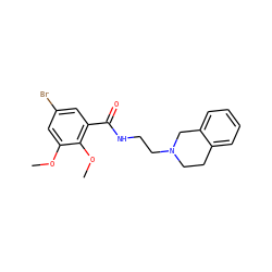 COc1cc(Br)cc(C(=O)NCCN2CCc3ccccc3C2)c1OC ZINC000013588501