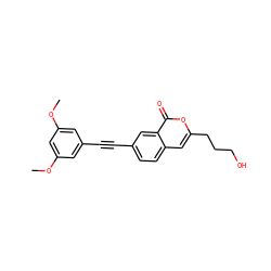 COc1cc(C#Cc2ccc3cc(CCCO)oc(=O)c3c2)cc(OC)c1 ZINC000036388907