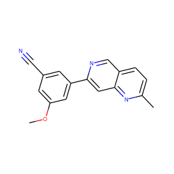 COc1cc(C#N)cc(-c2cc3nc(C)ccc3cn2)c1 ZINC000028826061