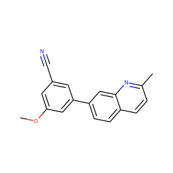 COc1cc(C#N)cc(-c2ccc3ccc(C)nc3c2)c1 ZINC000028823072