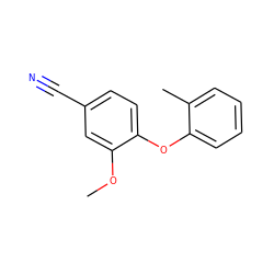 COc1cc(C#N)ccc1Oc1ccccc1C ZINC000035803818