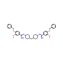 COc1cc(C(=N)NC2CCC(CC3CCC(/N=C(\N)c4ccc(OCc5ccccc5)c(OC)c4)CC3)CC2)ccc1OCc1ccccc1 ZINC000028462500