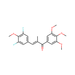 COc1cc(C(=O)/C(C)=C/c2cc(F)c(OC)c(F)c2)cc(OC)c1OC ZINC000013607845