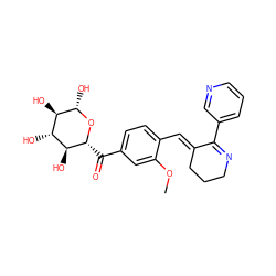 COc1cc(C(=O)[C@H]2O[C@@H](O)[C@H](O)[C@@H](O)[C@@H]2O)ccc1/C=C1\CCCN=C1c1cccnc1 ZINC000049807993