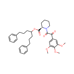 COc1cc(C(=O)C(=O)N2CCCC[C@@H]2C(=O)OC(CCCc2ccccc2)CCCc2ccccc2)cc(OC)c1OC ZINC000029484185