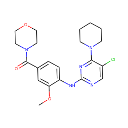 COc1cc(C(=O)N2CCOCC2)ccc1Nc1ncc(Cl)c(N2CCCCC2)n1 ZINC000169705150