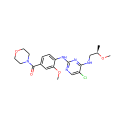 COc1cc(C(=O)N2CCOCC2)ccc1Nc1ncc(Cl)c(NC[C@@H](C)OC)n1 ZINC000169705138