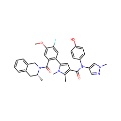 COc1cc(C(=O)N2Cc3ccccc3C[C@H]2C)c(-c2cc(C(=O)N(c3ccc(O)cc3)c3cnn(C)c3)c(C)n2C)cc1F ZINC000261147791