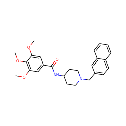 COc1cc(C(=O)NC2CCN(Cc3ccc4ccccc4c3)CC2)cc(OC)c1OC ZINC000036351824