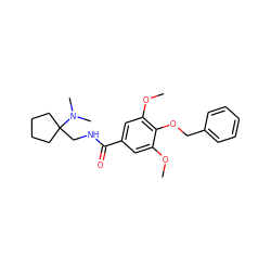 COc1cc(C(=O)NCC2(N(C)C)CCCC2)cc(OC)c1OCc1ccccc1 ZINC000000591392