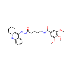 COc1cc(C(=O)NCCCCC(=O)NNc2c3c(nc4ccccc24)CCCC3)cc(OC)c1OC ZINC000014953154