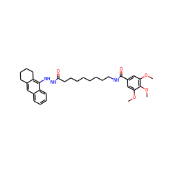 COc1cc(C(=O)NCCCCCCCCC(=O)NNc2c3c(cc4ccccc24)CCCC3)cc(OC)c1OC ZINC000035999560