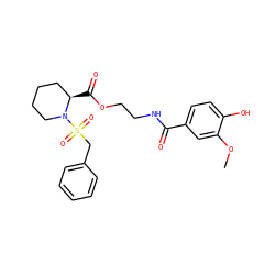 COc1cc(C(=O)NCCOC(=O)[C@@H]2CCCCN2S(=O)(=O)Cc2ccccc2)ccc1O ZINC001772583121