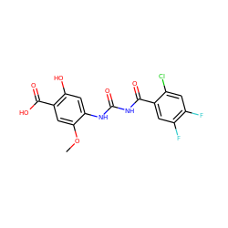 COc1cc(C(=O)O)c(O)cc1NC(=O)NC(=O)c1cc(F)c(F)cc1Cl ZINC000013673977