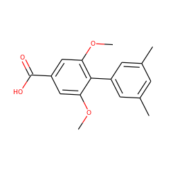 COc1cc(C(=O)O)cc(OC)c1-c1cc(C)cc(C)c1 ZINC000028706812