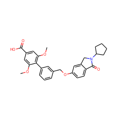 COc1cc(C(=O)O)cc(OC)c1-c1cccc(COc2ccc3c(c2)CN(C2CCCC2)C3=O)c1 ZINC000095579306