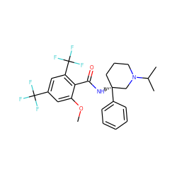 COc1cc(C(F)(F)F)cc(C(F)(F)F)c1C(=O)N[C@]1(c2ccccc2)CCCN(C(C)C)C1 ZINC000142166106