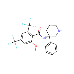 COc1cc(C(F)(F)F)cc(C(F)(F)F)c1C(=O)N[C@]1(c2ccccc2)CCCN(C)C1 ZINC000140049073