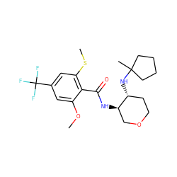 COc1cc(C(F)(F)F)cc(SC)c1C(=O)N[C@@H]1COCC[C@H]1NC1(C)CCCC1 ZINC000118612453