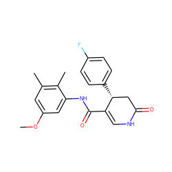 COc1cc(C)c(C)c(NC(=O)C2=CNC(=O)C[C@H]2c2ccc(F)cc2)c1 ZINC000144063693