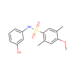 COc1cc(C)c(S(=O)(=O)Nc2cccc(O)c2)cc1C ZINC000032601903