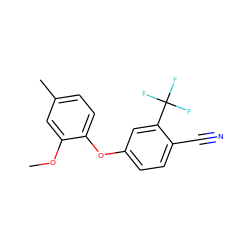 COc1cc(C)ccc1Oc1ccc(C#N)c(C(F)(F)F)c1 ZINC000035964626