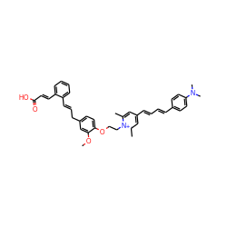 COc1cc(C/C=C/c2ccccc2/C=C/C(=O)O)ccc1OCC[n+]1c(C)cc(/C=C/C=C/c2ccc(N(C)C)cc2)cc1C ZINC000095557477