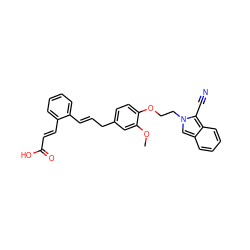 COc1cc(C/C=C/c2ccccc2/C=C/C(=O)O)ccc1OCCn1cc2ccccc2c1C#N ZINC000095555039