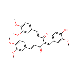 COc1cc(C=C(C(=O)/C=C/c2ccc(OC)c(OC)c2)C(=O)/C=C/c2ccc(OC)c(OC)c2)ccc1O ZINC000072110188