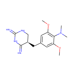 COc1cc(C[C@@H]2CNC(=N)NC2=N)cc(OC)c1N(C)C ZINC000013757877