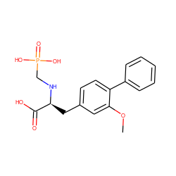 COc1cc(C[C@H](NCP(=O)(O)O)C(=O)O)ccc1-c1ccccc1 ZINC000001538359