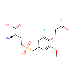 COc1cc(C[P@](=O)(O)CC[C@@H](N)C(=O)O)cc(Cl)c1OCC(=O)O ZINC000149063361