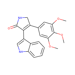 COc1cc(C2=C(c3c[nH]c4ccccc34)C(=O)NC2)cc(OC)c1OC ZINC000040423918