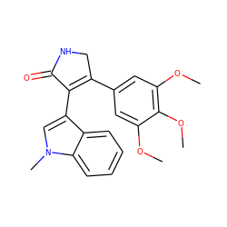 COc1cc(C2=C(c3cn(C)c4ccccc34)C(=O)NC2)cc(OC)c1OC ZINC000040379687