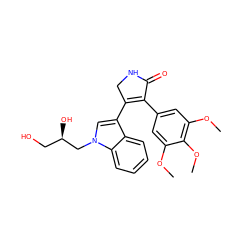 COc1cc(C2=C(c3cn(C[C@H](O)CO)c4ccccc34)CNC2=O)cc(OC)c1OC ZINC000040379168