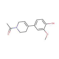 COc1cc(C2=CCN(C(C)=O)CC2)ccc1O ZINC000026940013