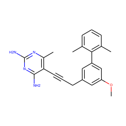 COc1cc(CC#Cc2c(C)nc(N)nc2N)cc(-c2c(C)cccc2C)c1 ZINC000045283728