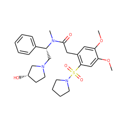 COc1cc(CC(=O)N(C)[C@H](CN2CC[C@H](O)C2)c2ccccc2)c(S(=O)(=O)N2CCCC2)cc1OC ZINC000029043028