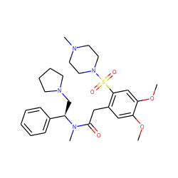 COc1cc(CC(=O)N(C)[C@H](CN2CCCC2)c2ccccc2)c(S(=O)(=O)N2CCN(C)CC2)cc1OC ZINC000029043024