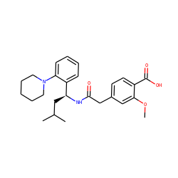 COc1cc(CC(=O)N[C@@H](CC(C)C)c2ccccc2N2CCCCC2)ccc1C(=O)O ZINC000028383326