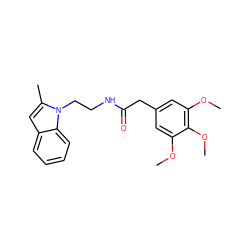 COc1cc(CC(=O)NCCn2c(C)cc3ccccc32)cc(OC)c1OC ZINC000169347578