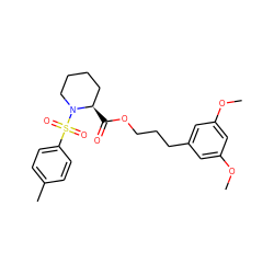 COc1cc(CCCOC(=O)[C@@H]2CCCCN2S(=O)(=O)c2ccc(C)cc2)cc(OC)c1 ZINC000013441815