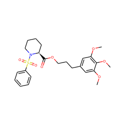 COc1cc(CCCOC(=O)[C@@H]2CCCCN2S(=O)(=O)c2ccccc2)cc(OC)c1OC ZINC000066102443