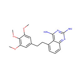 COc1cc(CCc2cccc3nc(N)nc(N)c23)cc(OC)c1OC ZINC000013740542